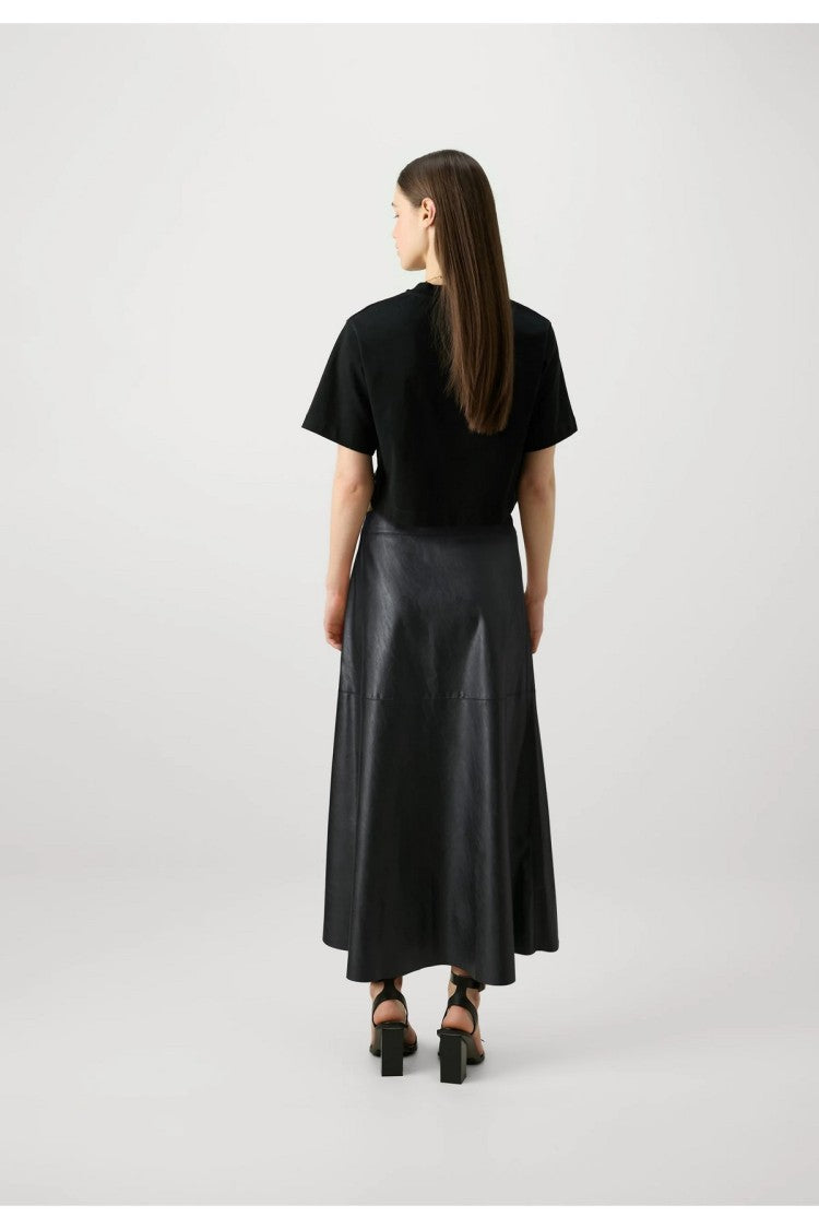 Pinko Black Polyester Skirt