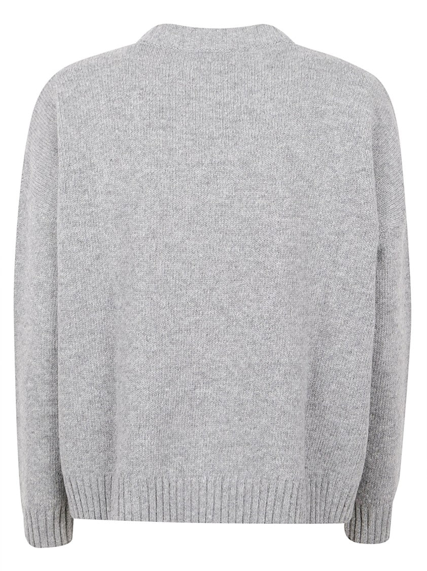 Max Mara Relaxed Fit Knitted Sweater With Classic Crew Neckline