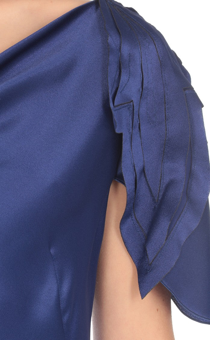 Alberta Ferretti Blue Silk Blend Dress