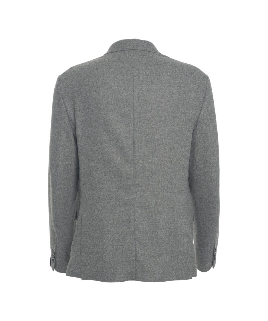 Paolo Pecora Tailored Double-Breasted Blazer With Flap Pockets And Structured Collar