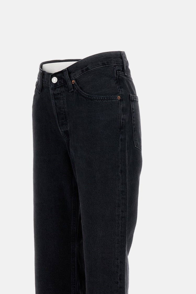 Agolde Wide Leg Five-Pocket Jeans With Zip Fastener