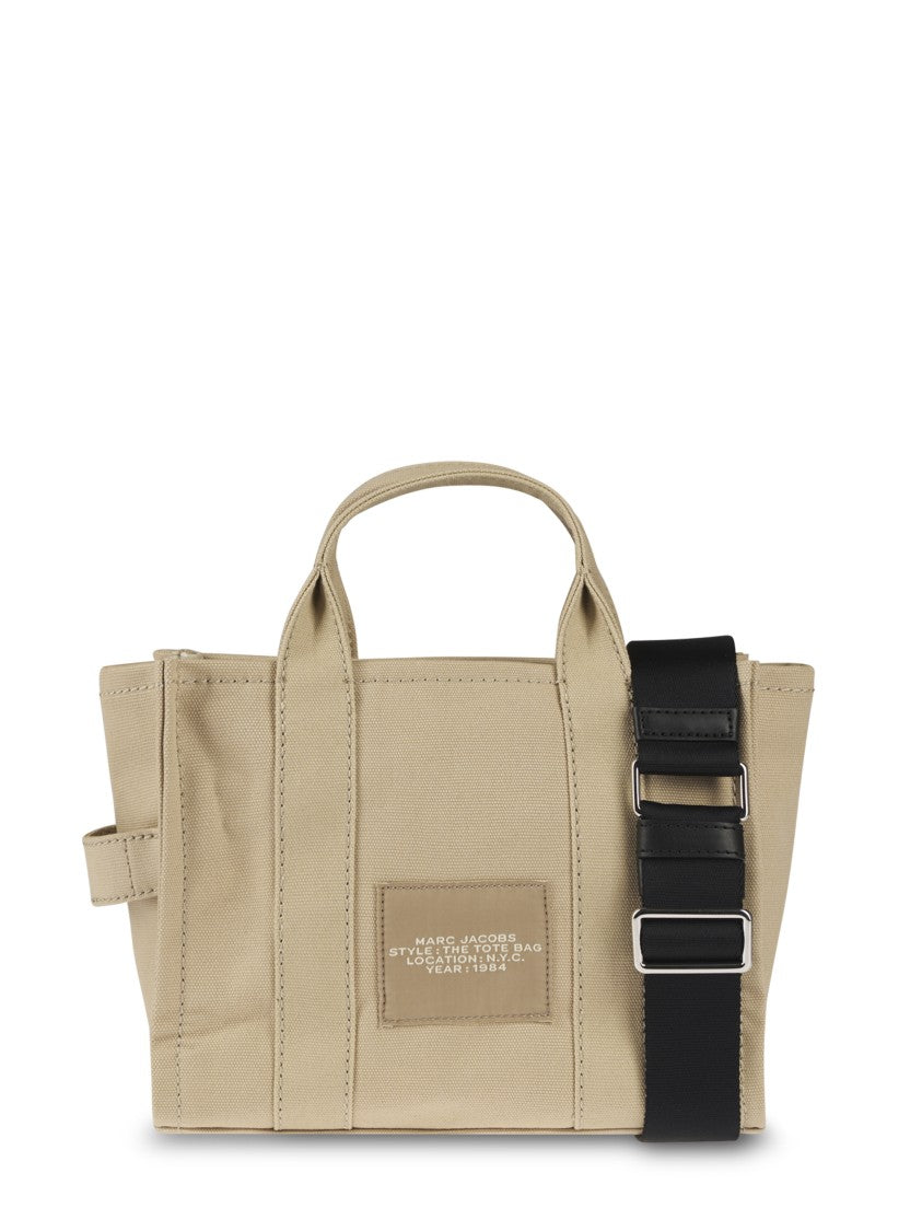 Marc Jacobs Structured Beige Tote Bag With Dual Handles And Bold Lettering