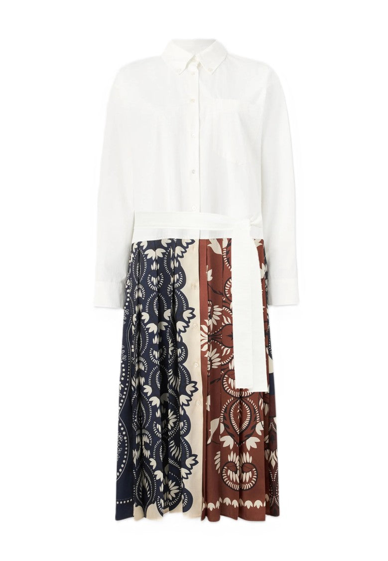 Max Mara White Cotton Blend Midi Dress
