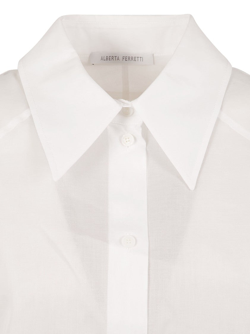 Alberta Ferretti Structured Collar White Shirt