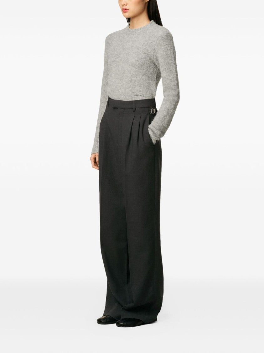 Ami Charcoal Grey High-Waisted Trousers