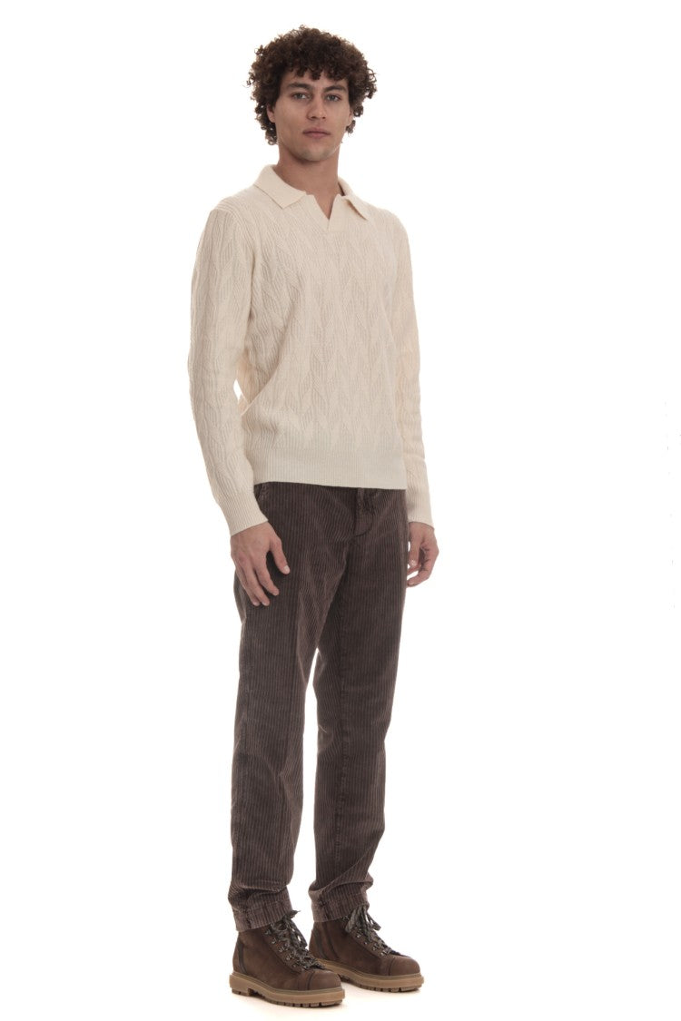Drumohr Open Collar Lambswool Polo