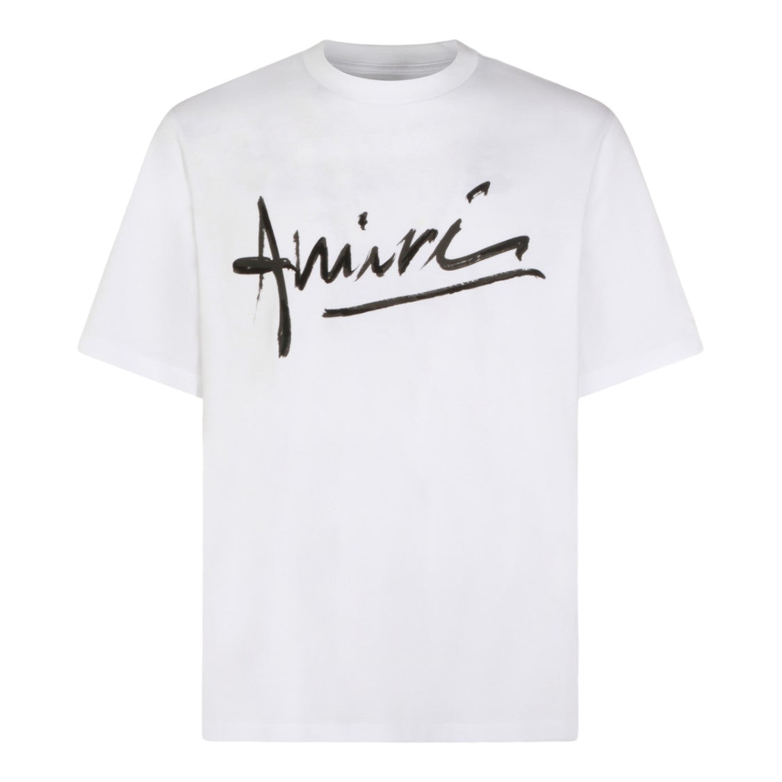 Amiri White Short-Sleeve T-Shirt With Bold Brushstroke Graphic