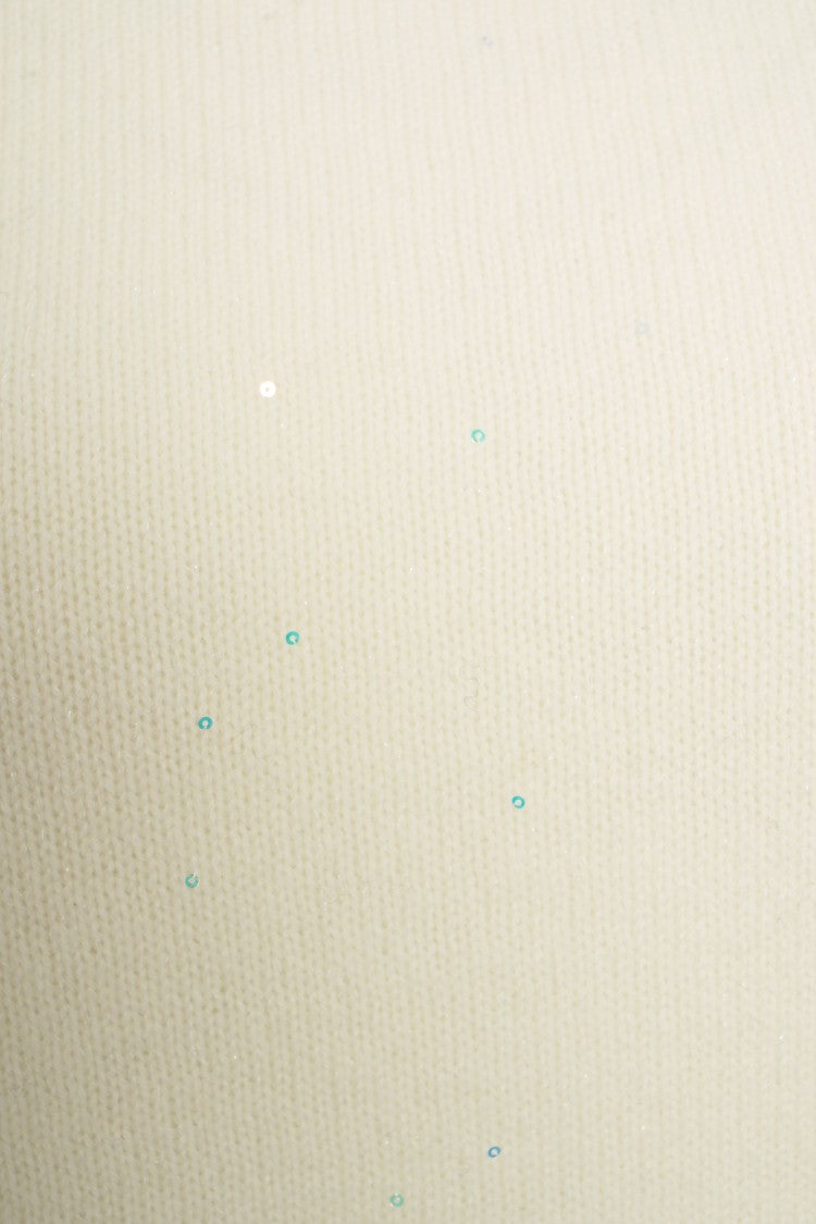 Kaos Oversized White Sweater With Glitter Finish