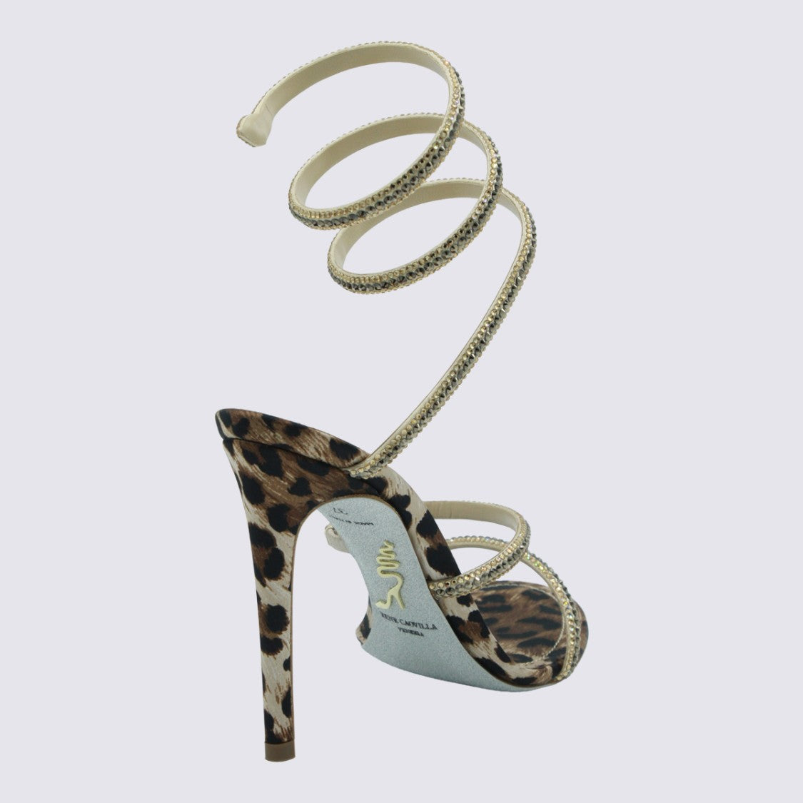 René Caovilla High-Heeled Sandals With Leopard Print Base