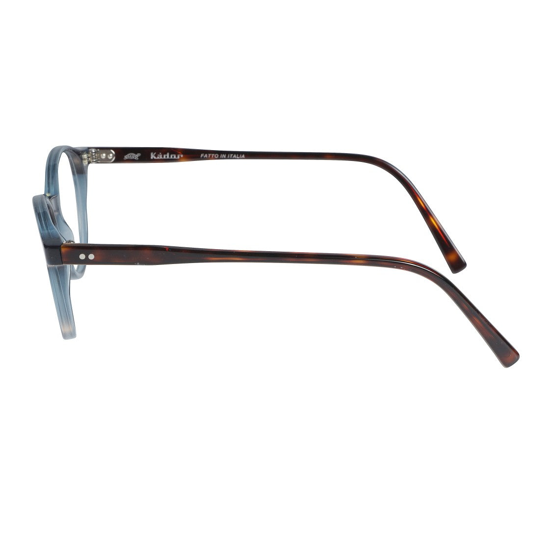 Kador Panto/N Translucent Blue Round Frame Eyeglasses With Tortoiseshell Temples