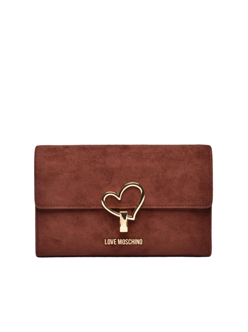 Love Moschino Suede-Effect Crossbody Bag With Gold-Tone Lock Closure