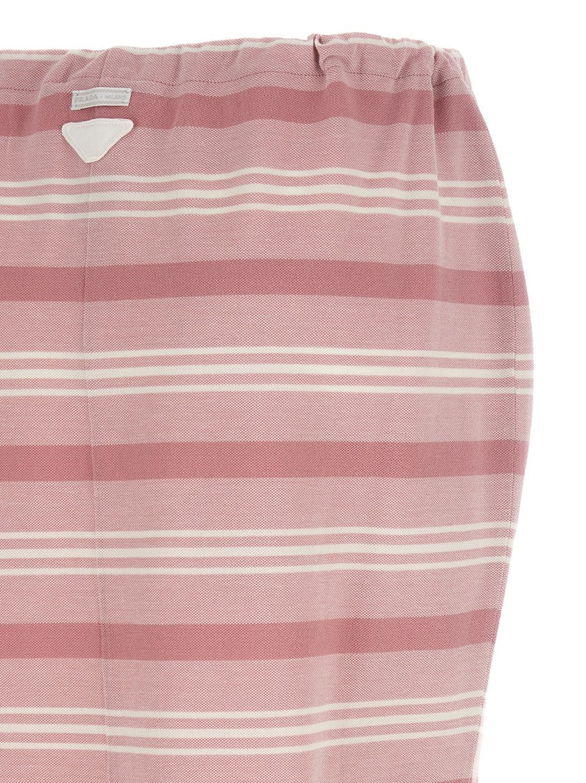 Prada Striped Piqué Skirt