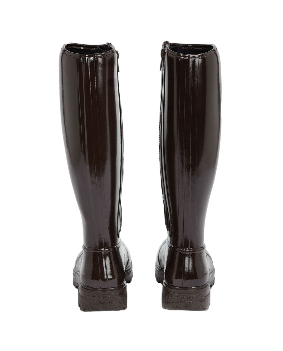 Kassl Editions Glossy Tall Rubber Boots With Side Zip Closure