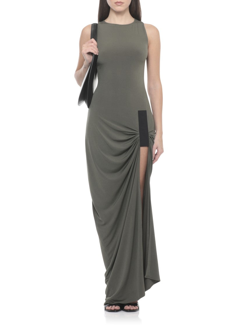 Coperni Suspended Maxi Dress With Contrasting Fabric Inserts