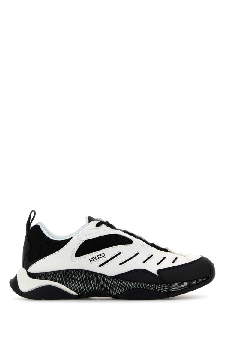 Kenzo Two-Tone Fabric And Synthetic Leather Trainer Sneakers