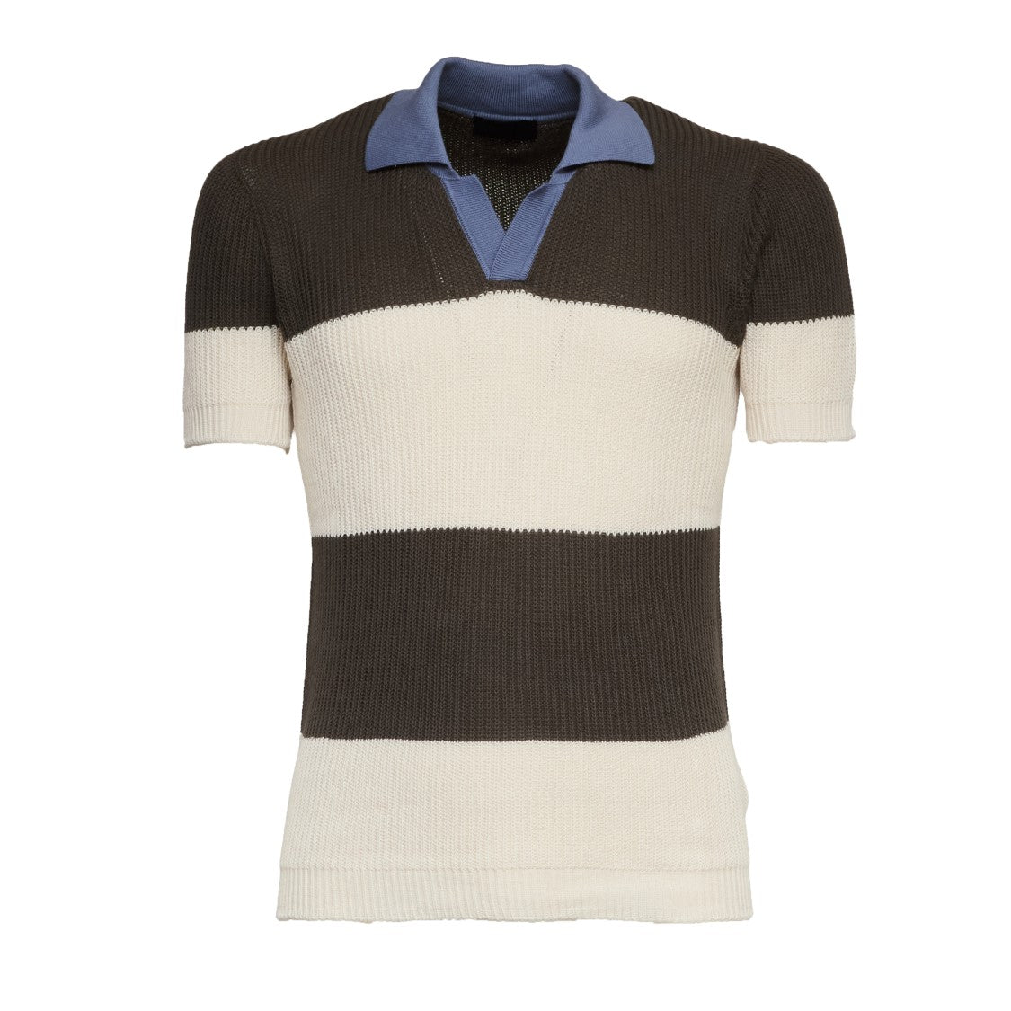 Dondup Ribbed Knit Bowling Polo Shirt