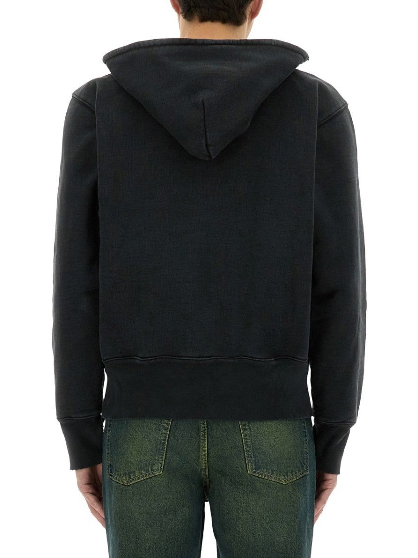 Our Legacy Boxy Cropped Hooded Sweatshirt With Kangaroo Pocket