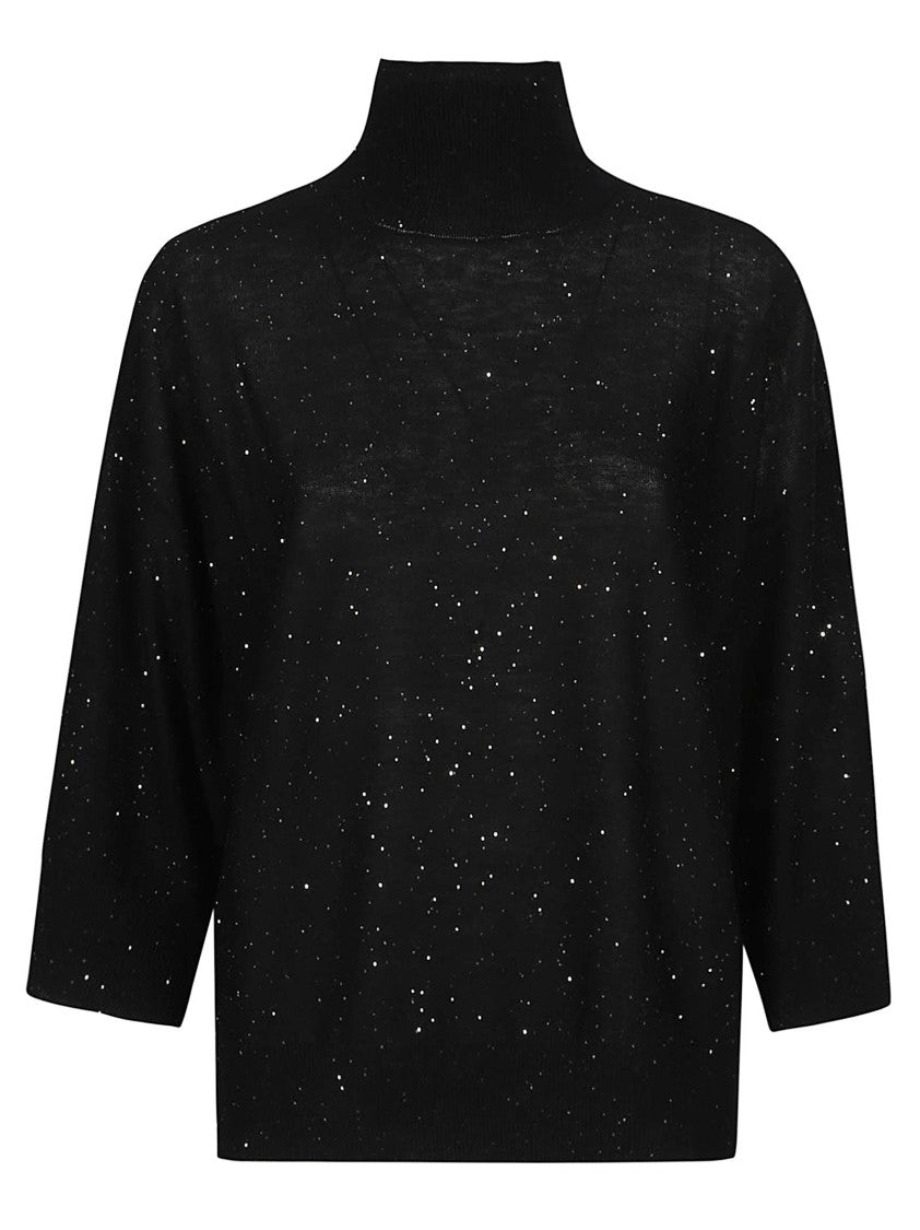 Fabiana Filippi Turtle Neck Boxy Cropped Wool-Blend Turtleneck