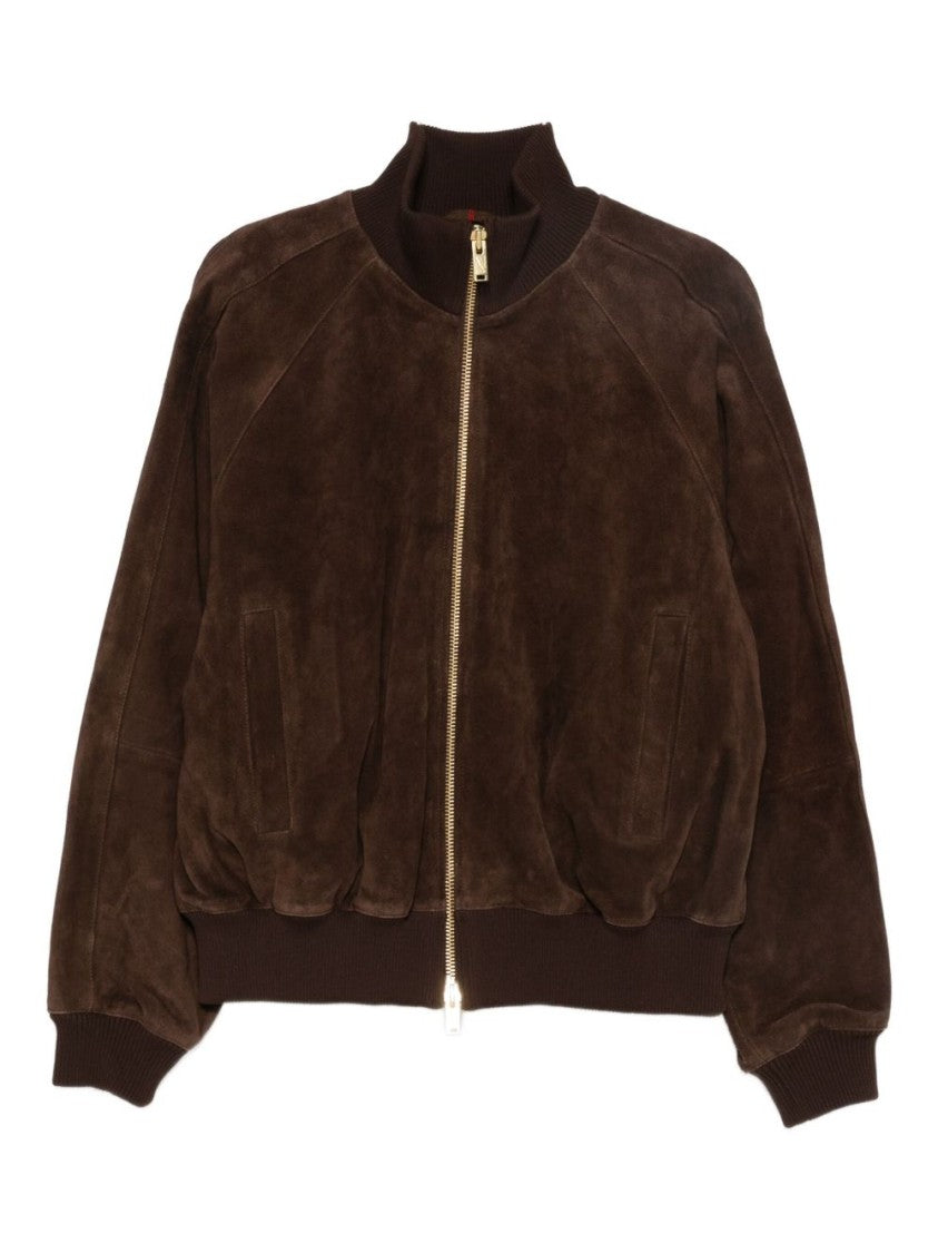 Baracuta Brown Suede Bomber Jacket