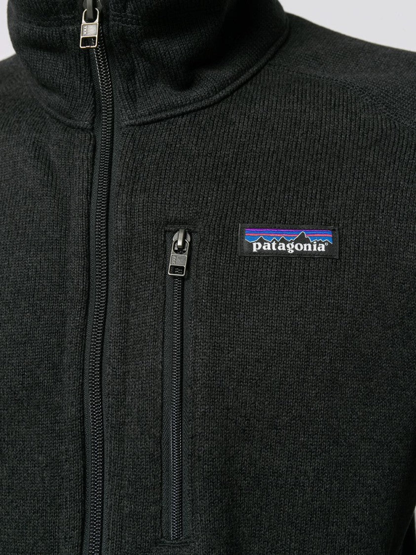 Patagonia Textured Knit Black Zip-Through Sweater