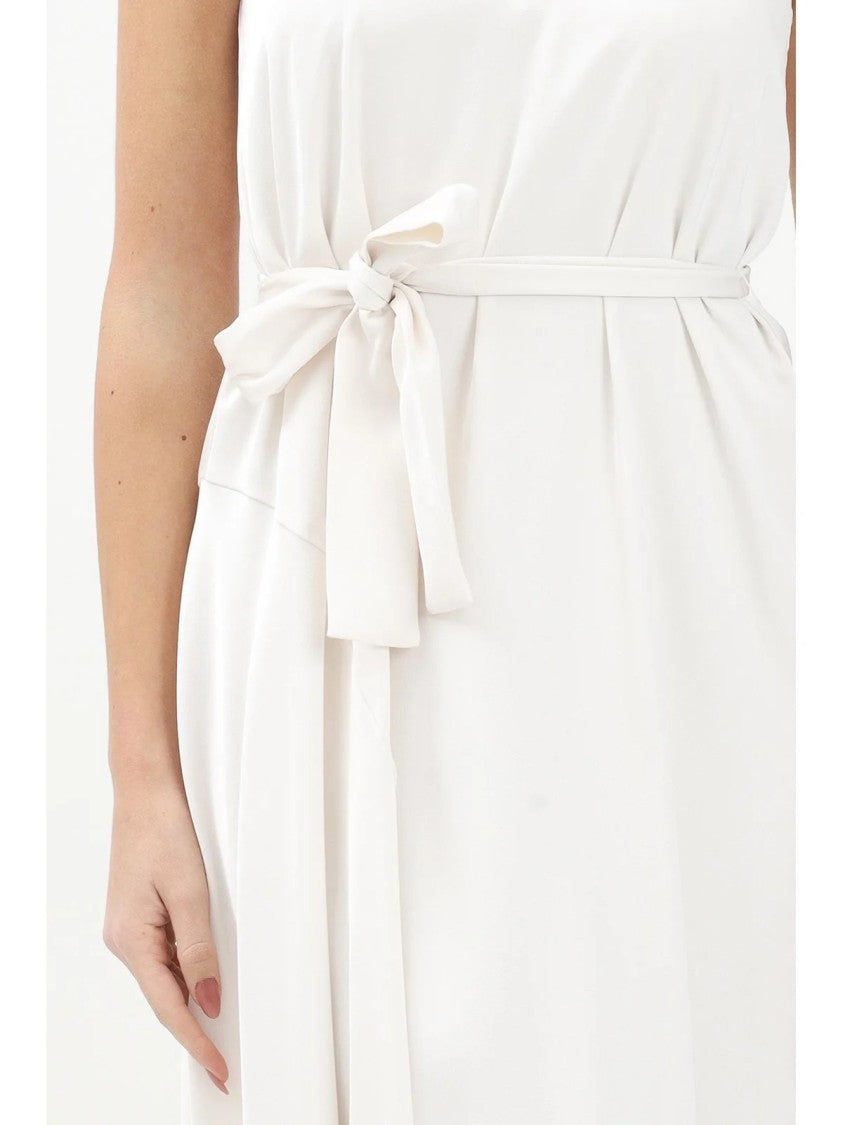 Armani Exchange White Satin Polyester Dress