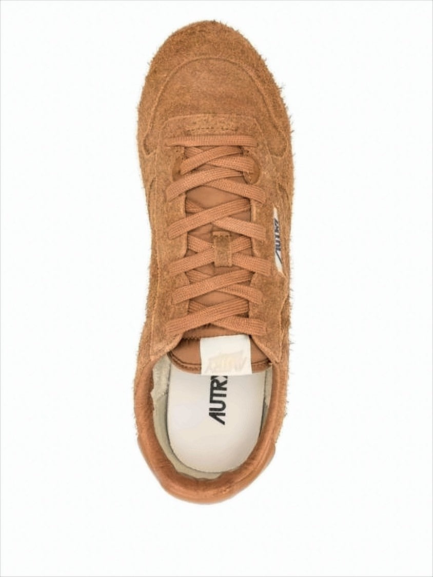 Autry Textured Suede Sneakers With Leather Accents
