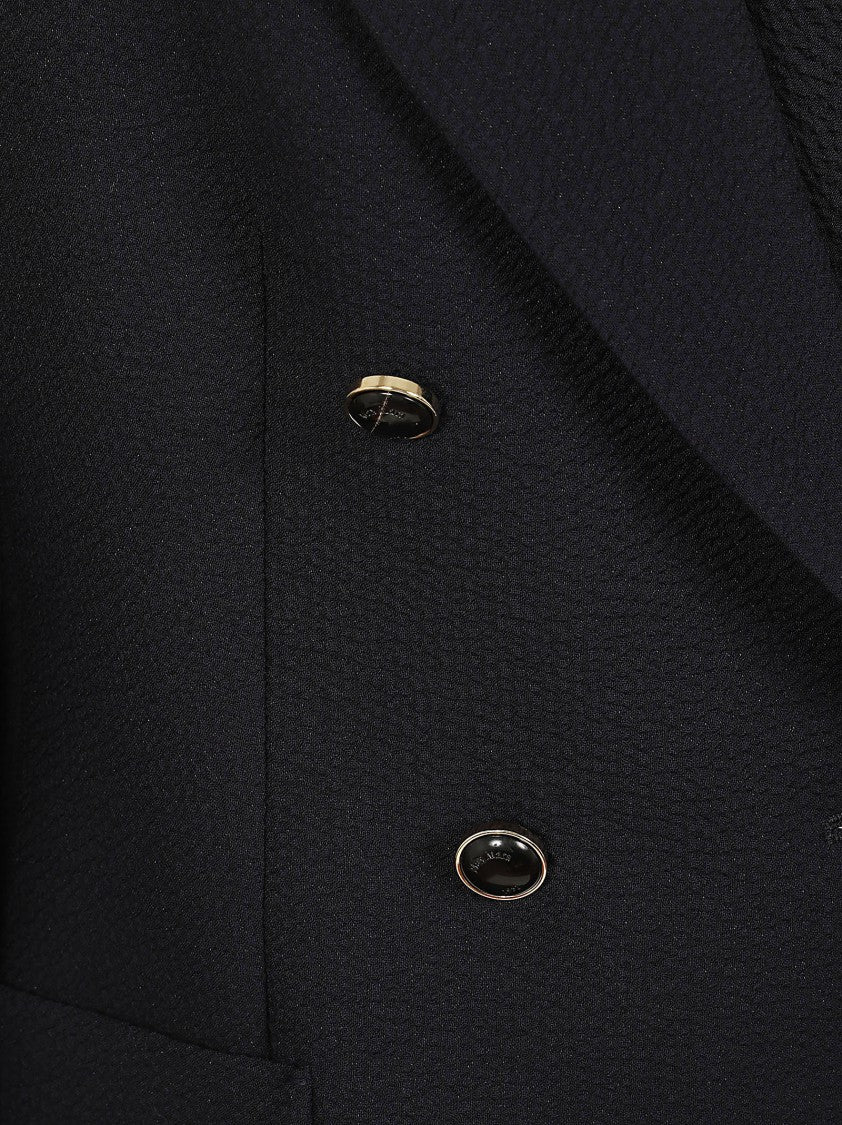 Max Mara Double-Breasted Fitted Blazer With Peak Lapel And Patch Pockets