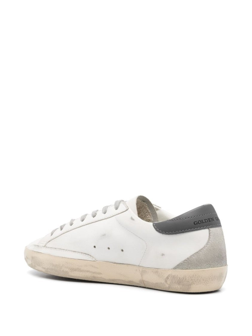 Golden Goose White Soulstar Distressed Leather Low-Top Sneakers