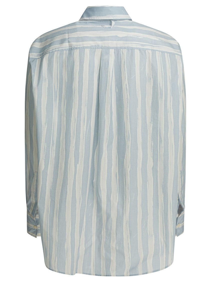 Jacquemus Vertical Stripe Casual Shirt With Classic Collar