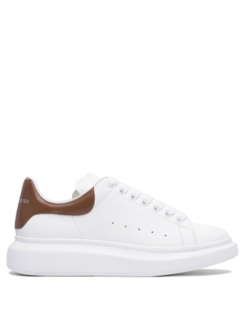 Alexander Mcqueen Minimalist Leather Sneakers With Contrasting Heel Tab