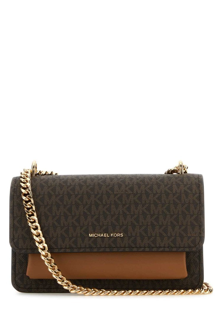 Michael Michael Kors Printed Canvas And Leather Claire Shoulder Bag