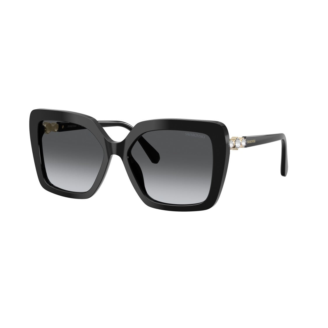 Swarovski 0Sk6049 Oversized Square Sunglasses With Gold Accents