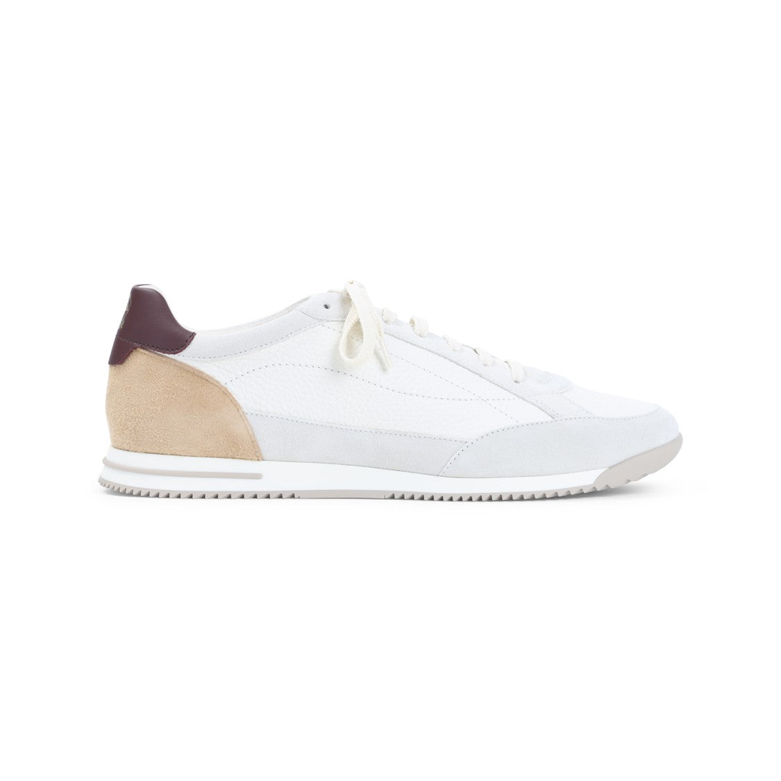 Brunello Cucinelli Premium Leather Sneakers With Suede Accents And Textured Sole