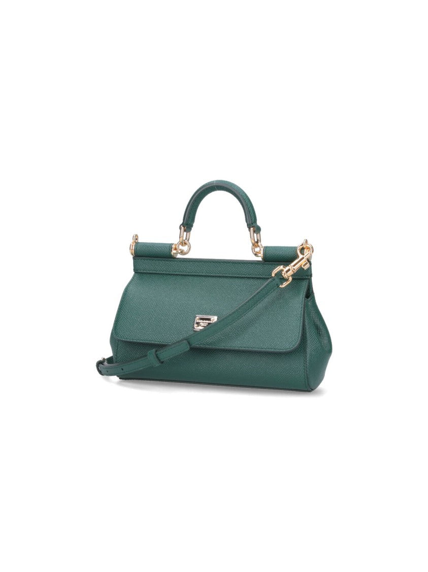 Dolce & Gabbana Sicily Green Small Calfskin Shoulder Bag