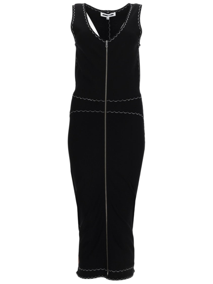 Alexander Mcqueen Knee-Length Dress With Scalloped Stitching And Front Closure