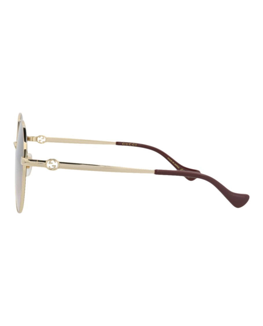 Gucci Round-Frame Metal Sunglasses