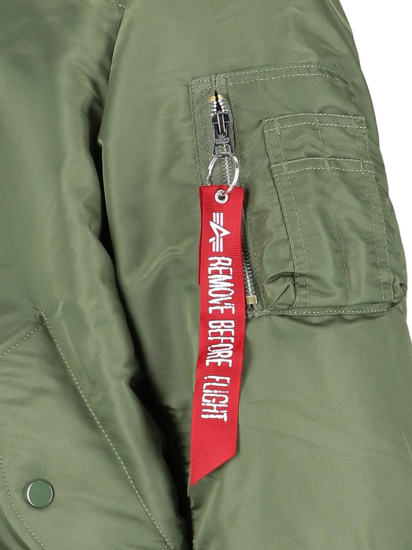 Alpha Industries Green Nylon Ma-1 Windproof Bomber Jacket