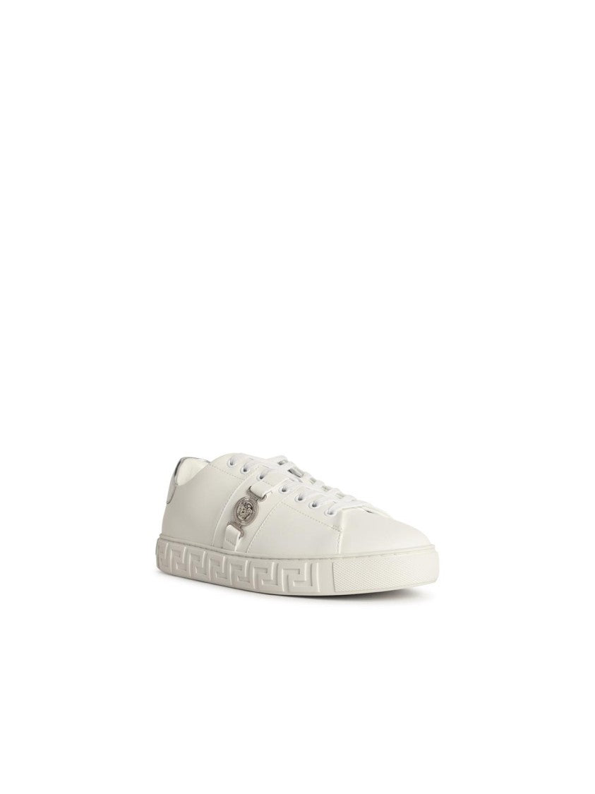 Versace Free Bio' White Faux Leather Sneakers