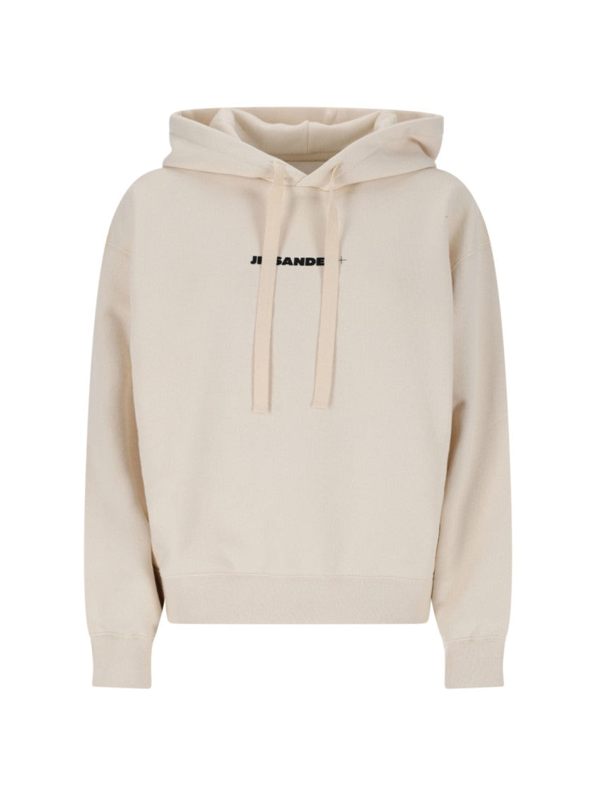 Jil Sander Drawstring Hoodie With Logo Print