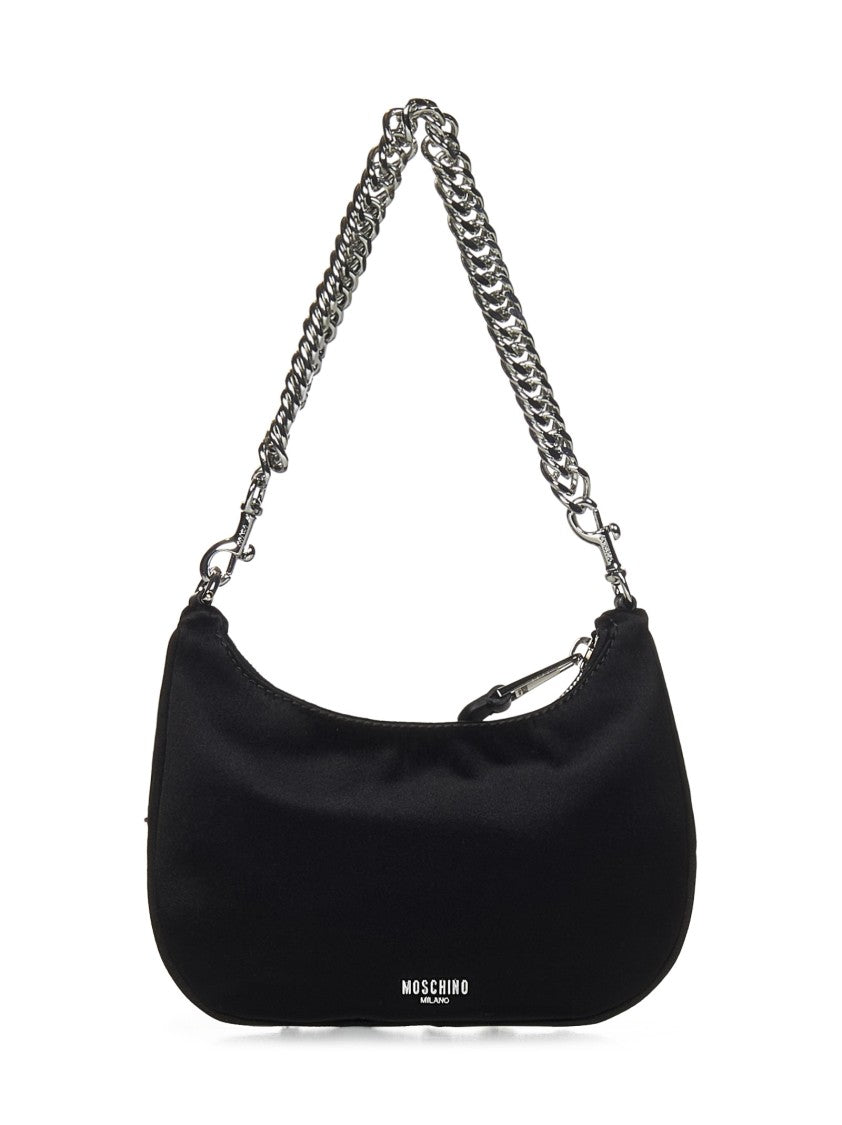 Moschino Black Satin Shoulder Bag