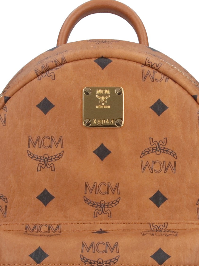Mcm Brown Stark Mini Visetos Backpack