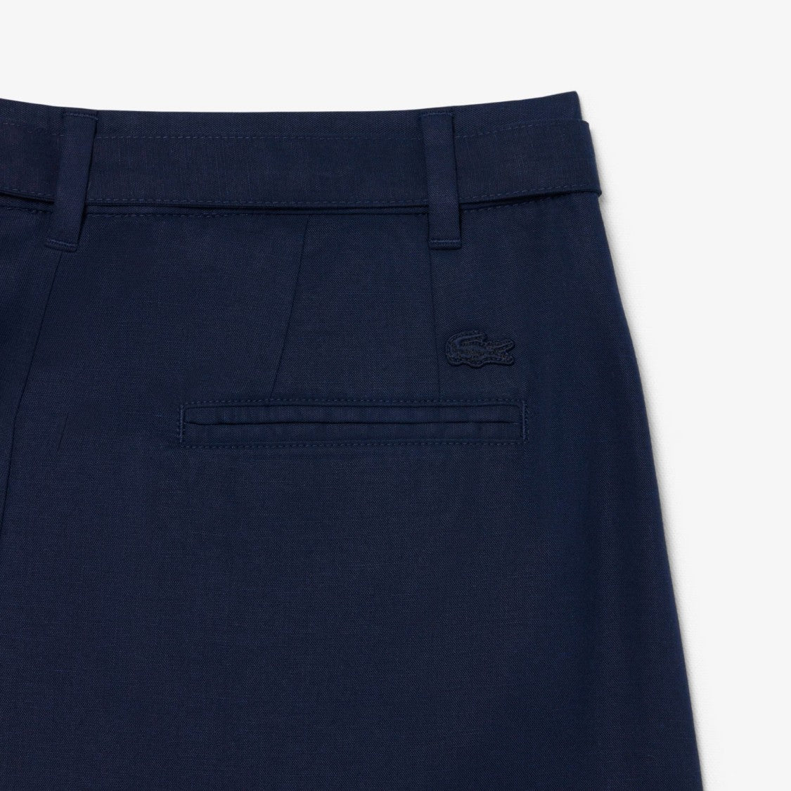 Lacoste Tailored High-Waist Shorts With Self-Tie Belt