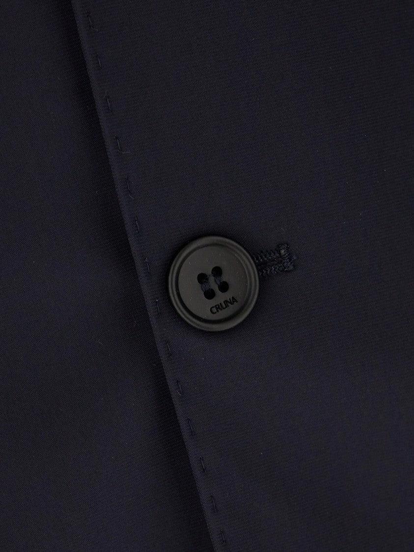 Cruna Tailored Blue Notch Lapel Two-Button Blazer