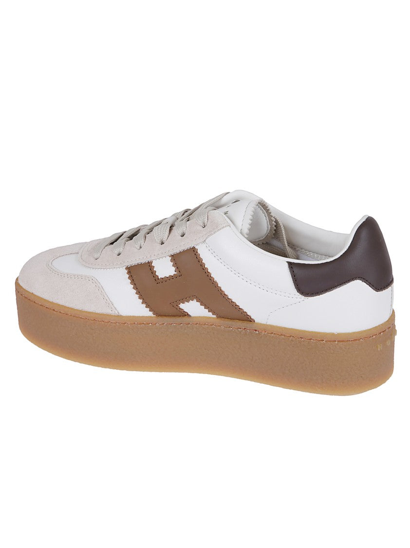 Hogan Butter-Colored Suede And Nappa Leather Sneakers