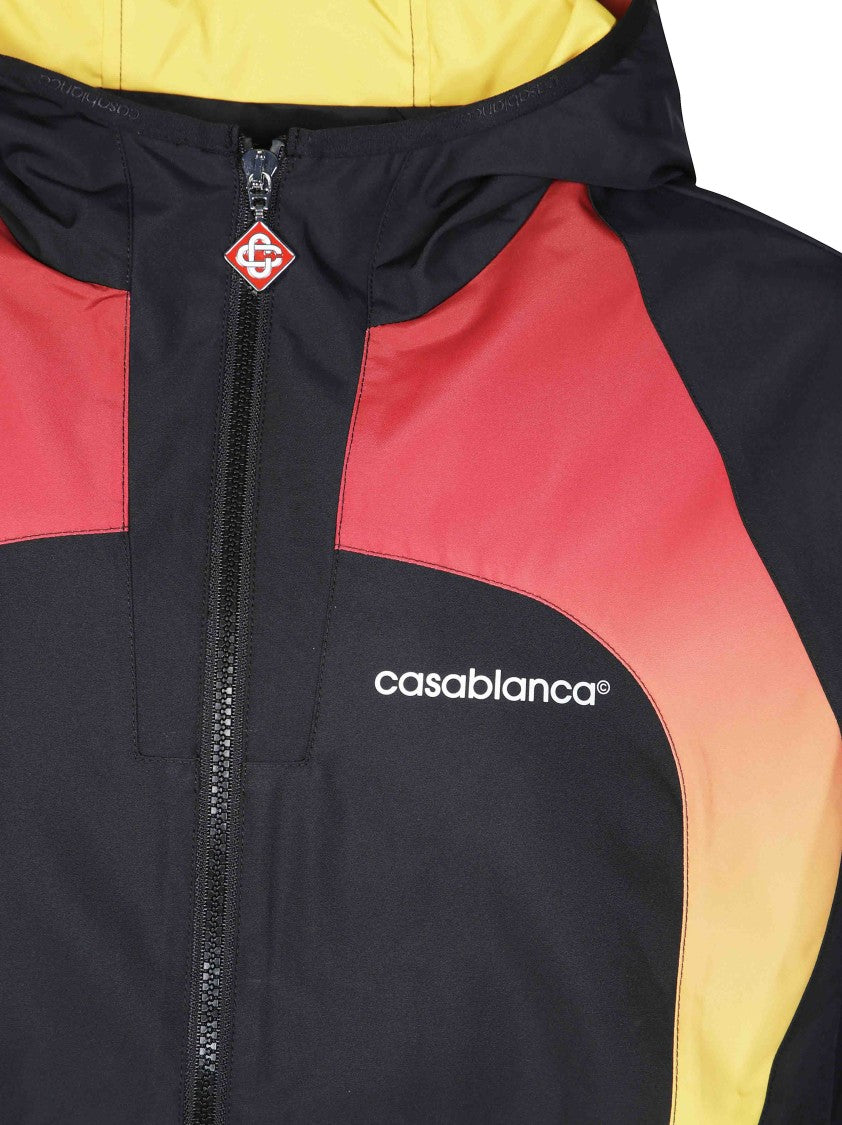 Casablanca Gradient Accented Zip-Up Hooded Jacket