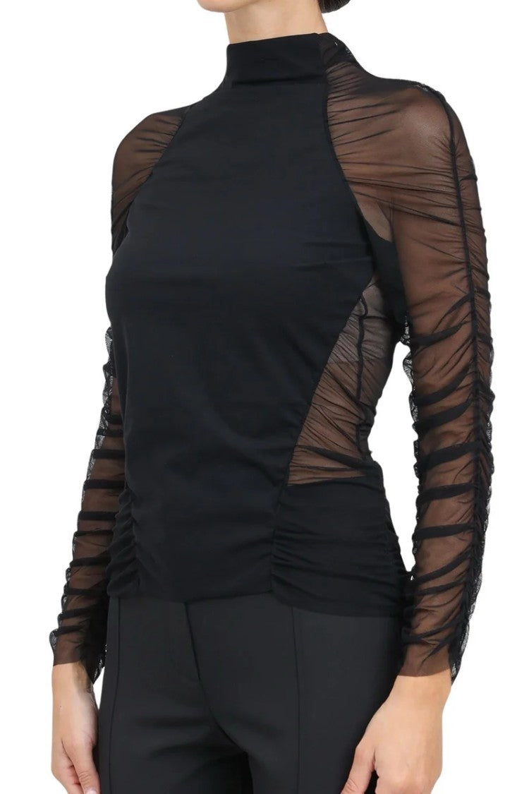 Patrizia Pepe Stretch Top - Black