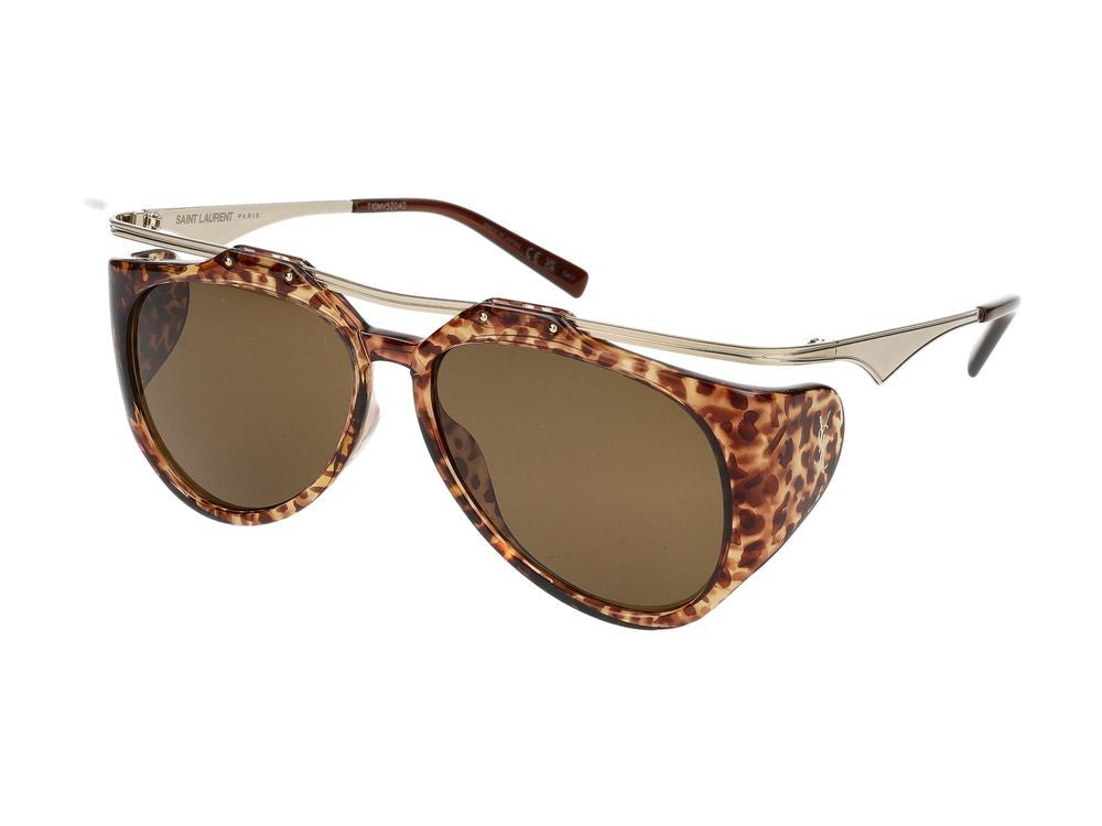 Saint Laurent Sunglasses Sl M137 Amelia 002 Havana Gold Brown