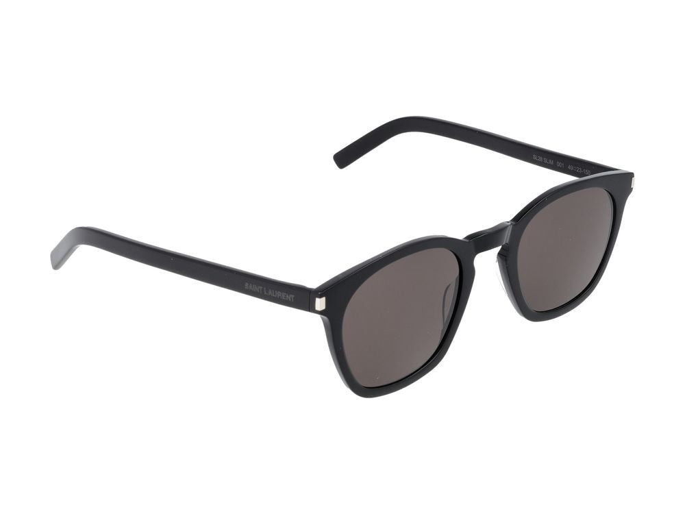 Saint Laurent Black Sleek Acetate Slim Sunglasses