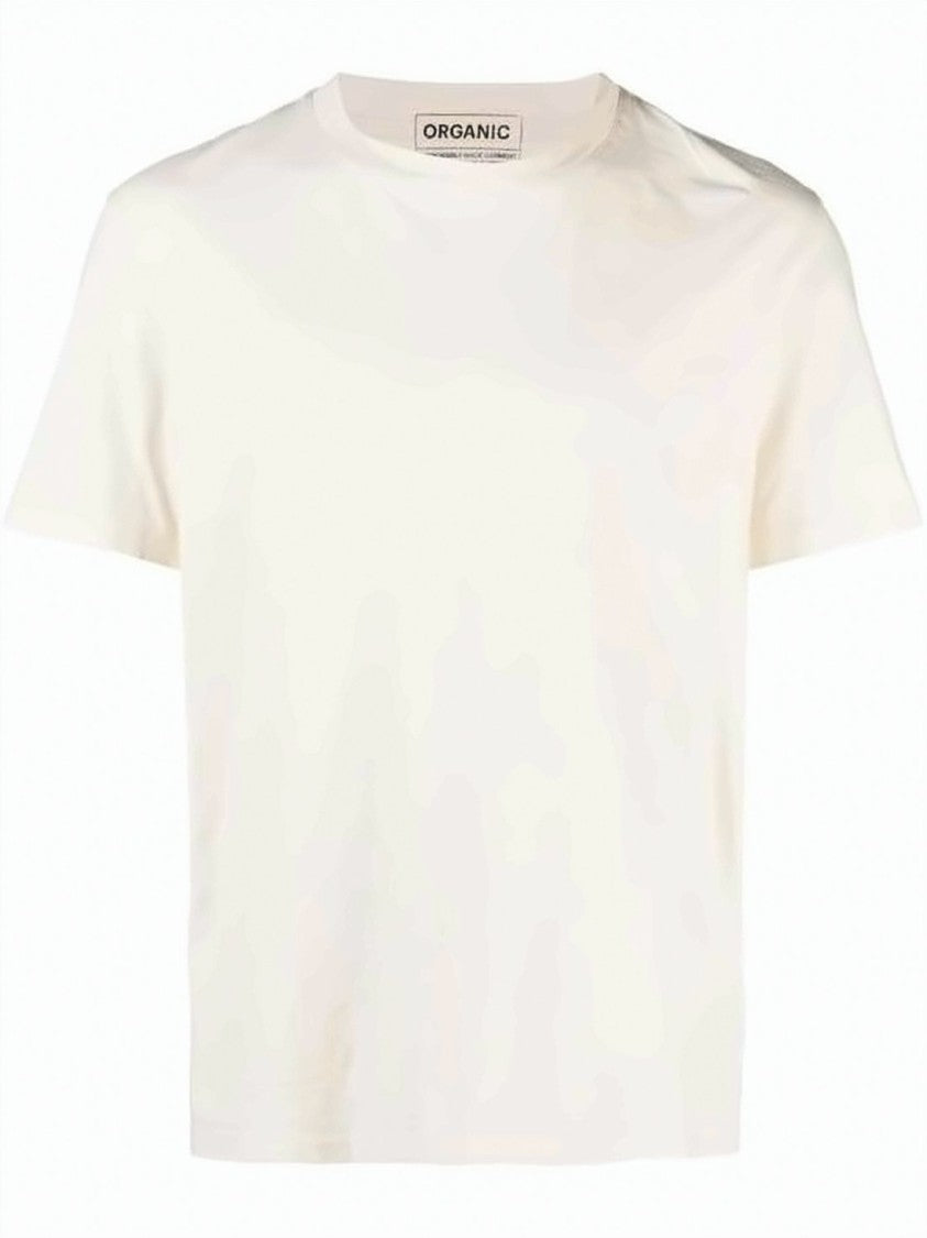Maison Margiela Minimalist Off-White Cotton Crew Neck T-Shirt