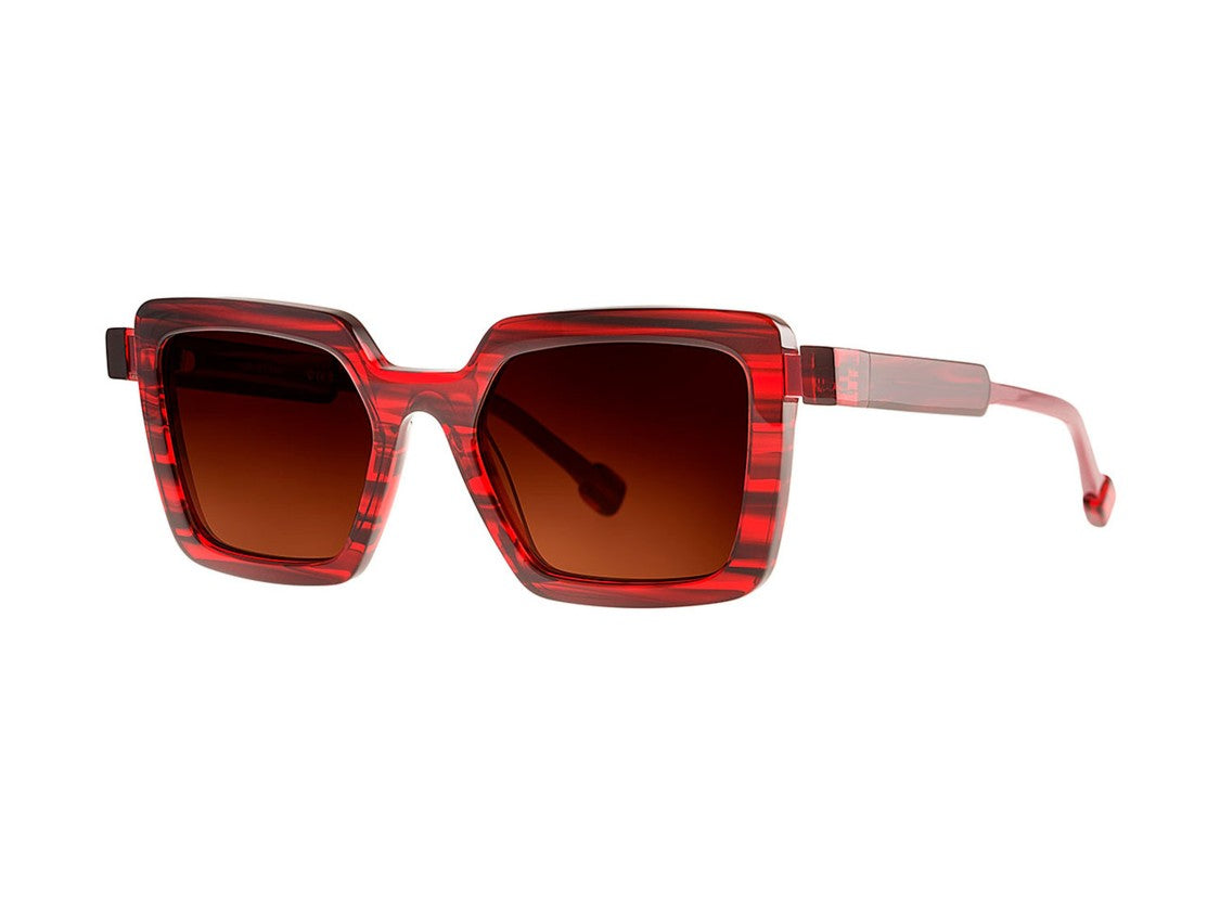 Theo Pedal Red Oversized Square Frame Sunglasses